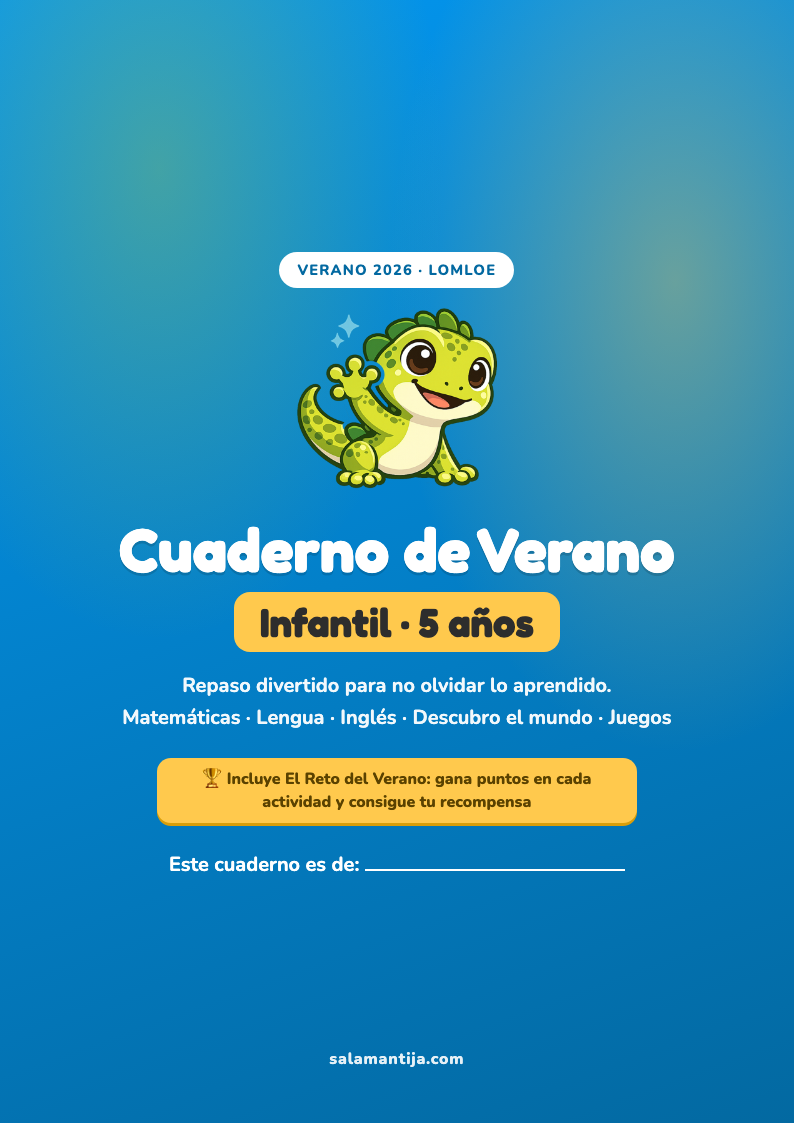 Portada del Cuaderno de Verano de Infantil (5 años)