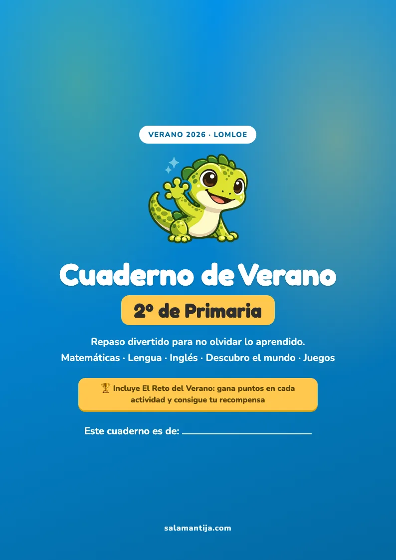 Portada del Cuaderno de Verano de 2º de Primaria