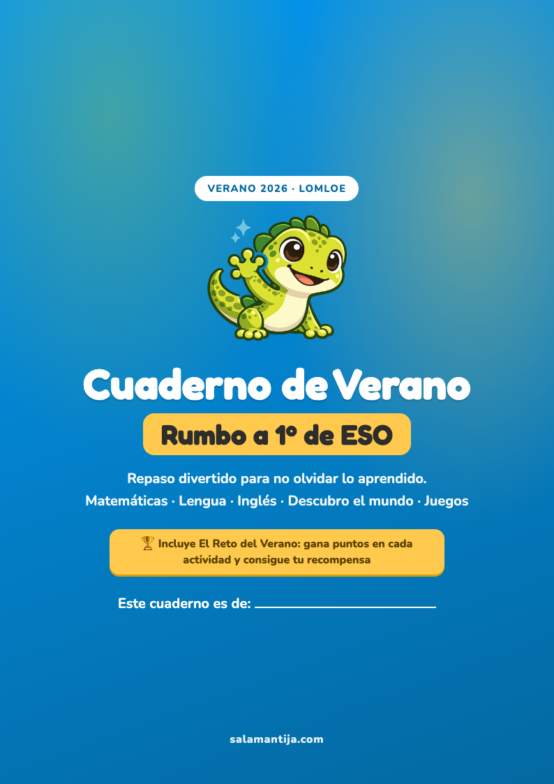 Portada del Cuaderno de Verano de 1º de ESO