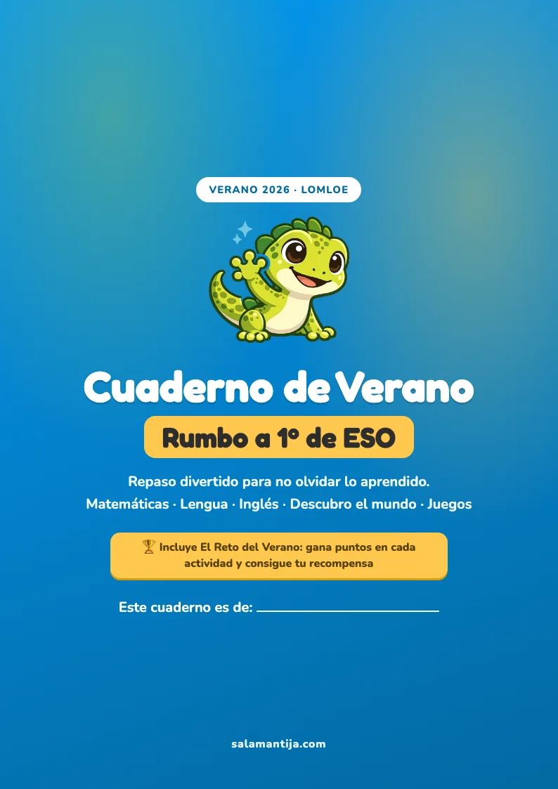 Portada del Cuaderno de Verano de 1º de ESO