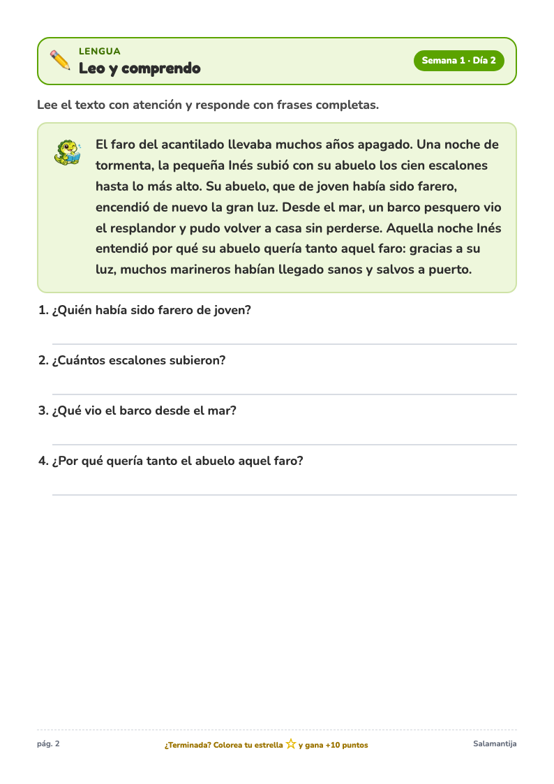Página de lengua del Cuaderno de Verano de 1º de ESO